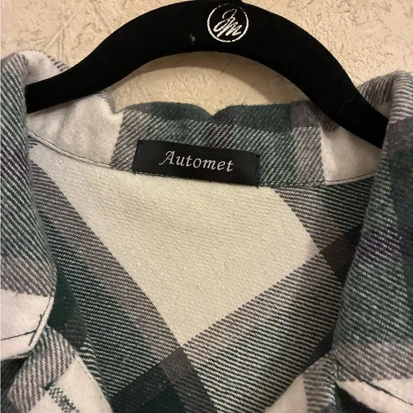 NWOT Amazon Stylist Favorite Green Plaid Button-Up Shirt Jacket / Shacket - Picture 3 of 3